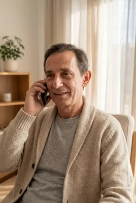 Patient speaking on the phone