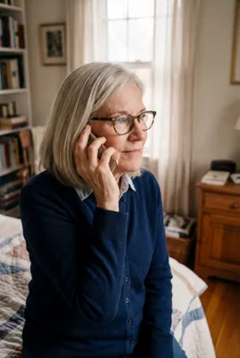 Patient speaking on the phone