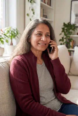 Patient speaking on the phone